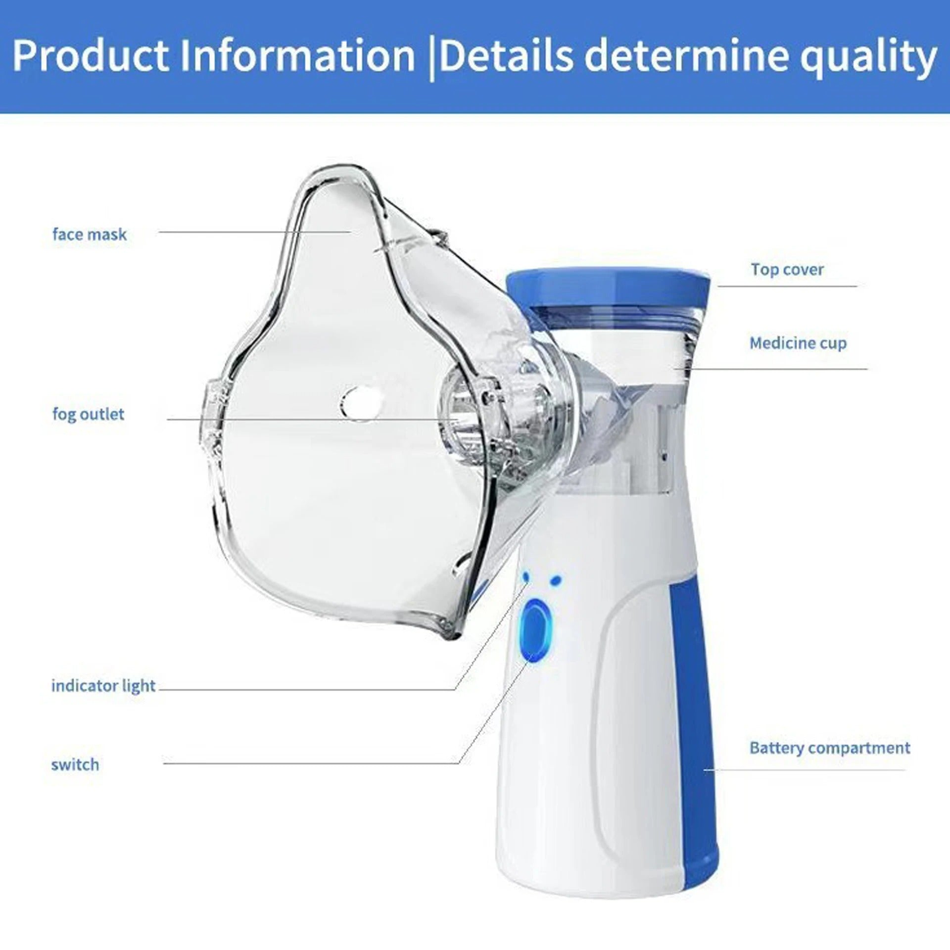 Nebulizador de Malla Mini Portátil para Adultos y Niños