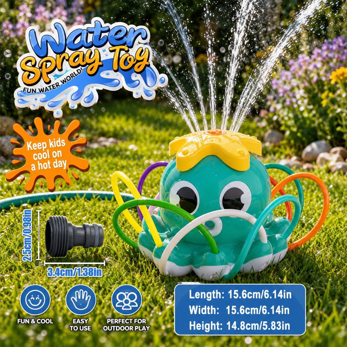OCTOSPLASH – Aspersor de Agua en Forma de Pulpo para Diversión Acuática en el Jardín