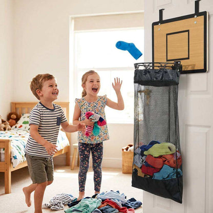 Organizador colgante con diseño de canasta de baloncesto para ropa y juguetes
