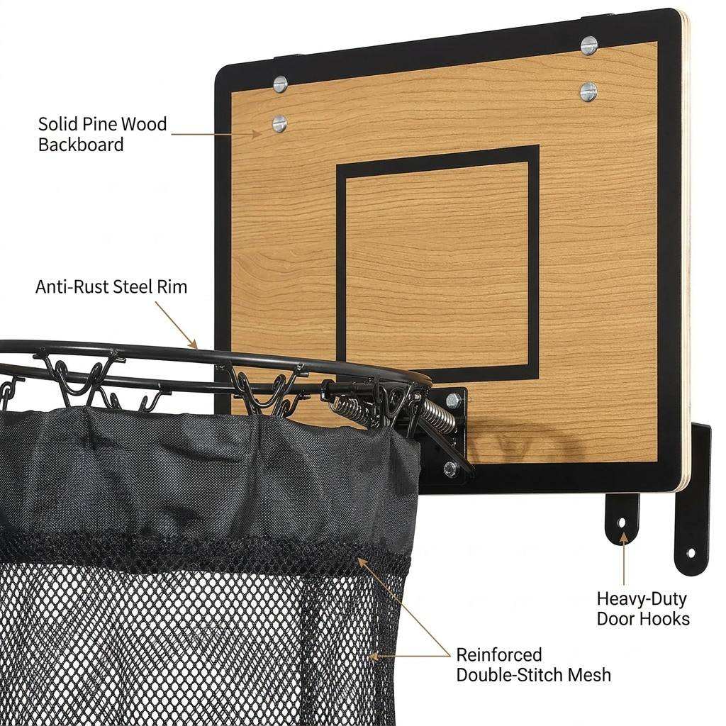 Organizador colgante con diseño de canasta de baloncesto para ropa y juguetes