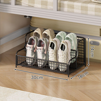 Organizador de cajón para almacenamiento de zapatos para debajo de la cama, compacto, apilable, de malla metálica con múltiples compartimentos