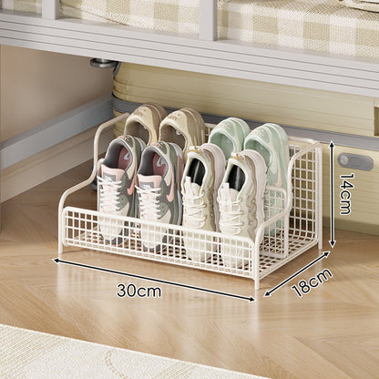 Organizador de cajón para almacenamiento de zapatos para debajo de la cama, compacto, apilable, de malla metálica con múltiples compartimentos