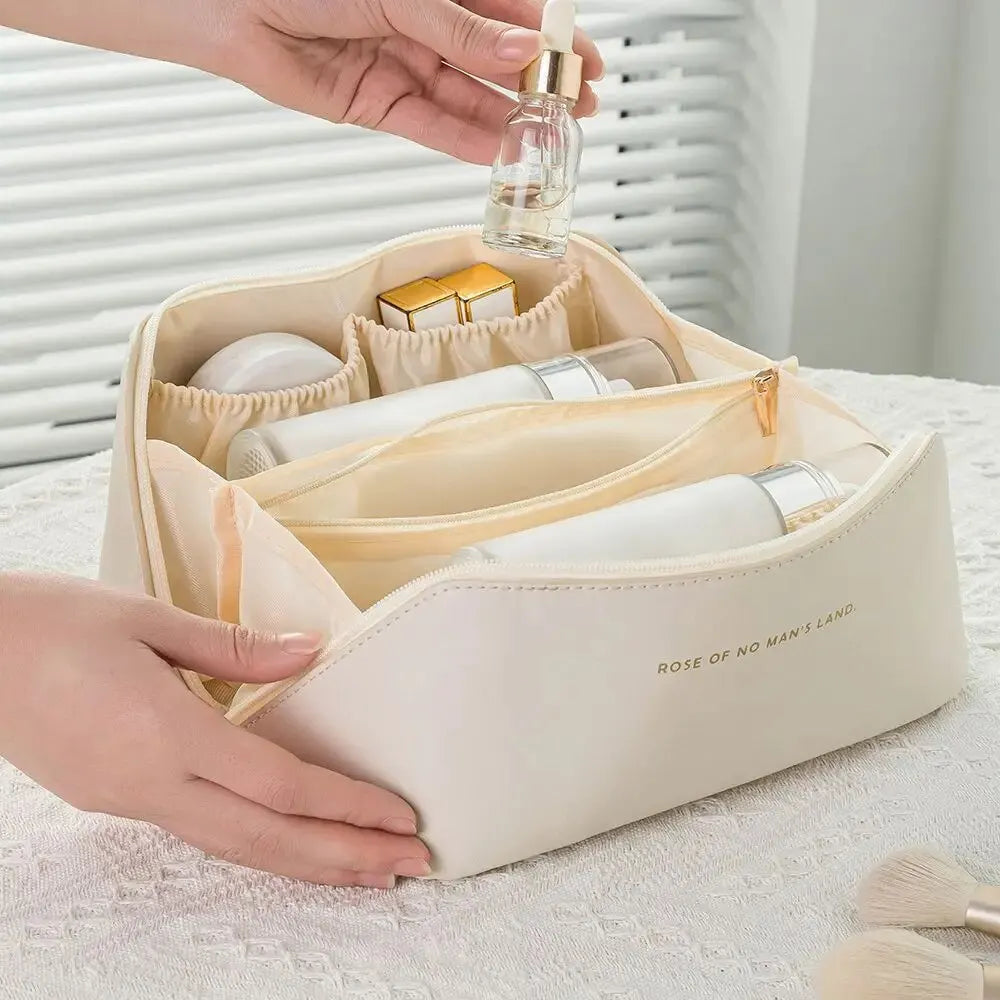 ORGANIZADOR DE MAQUILLAJE CON CREMALLERA – BOLSA DE TOCADOR DE LUJO PARA VIAJES