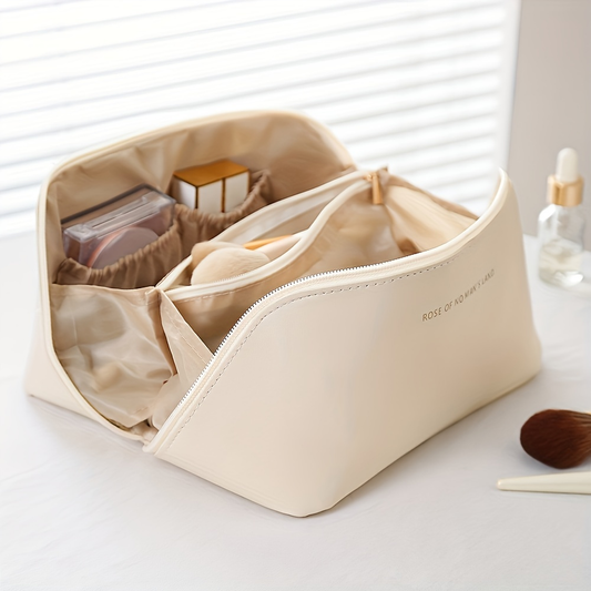ORGANIZADOR DE MAQUILLAJE CON CREMALLERA – BOLSA DE TOCADOR DE LUJO PARA VIAJES