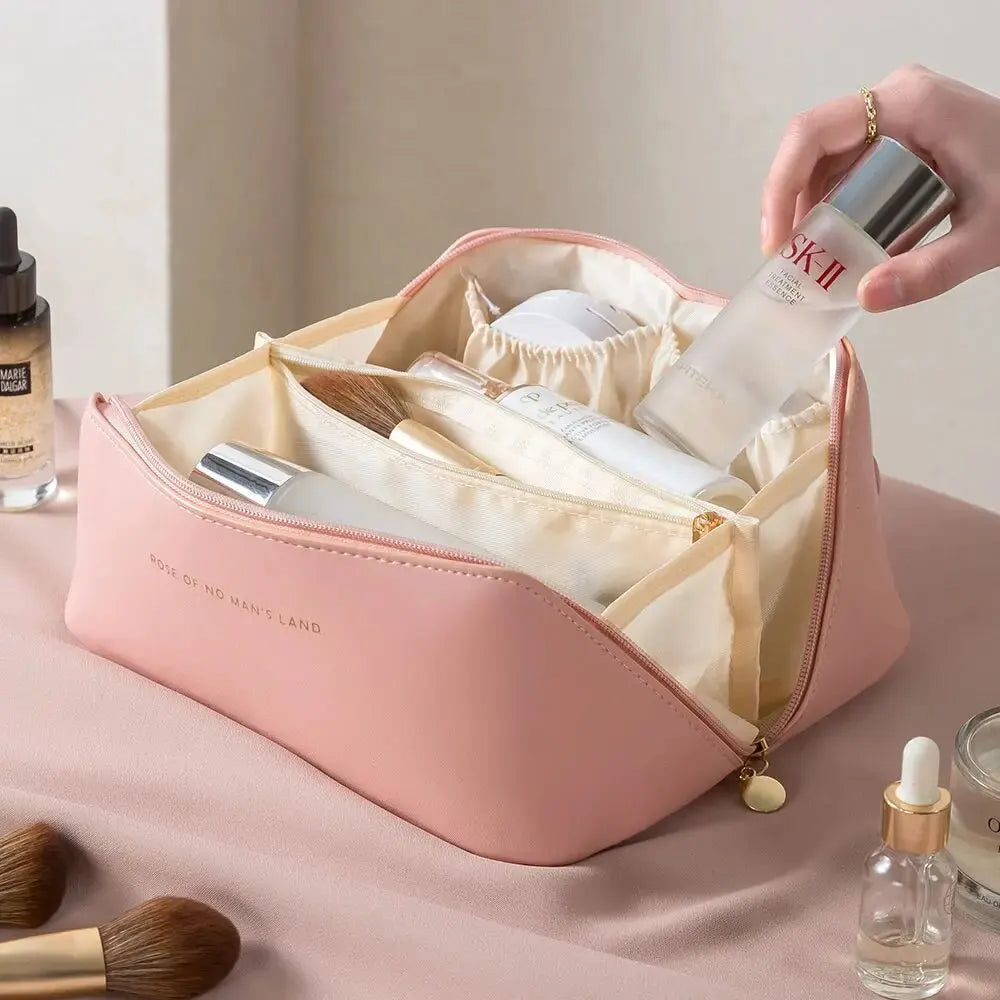 ORGANIZADOR DE MAQUILLAJE CON CREMALLERA – BOLSA DE TOCADOR DE LUJO PARA VIAJES