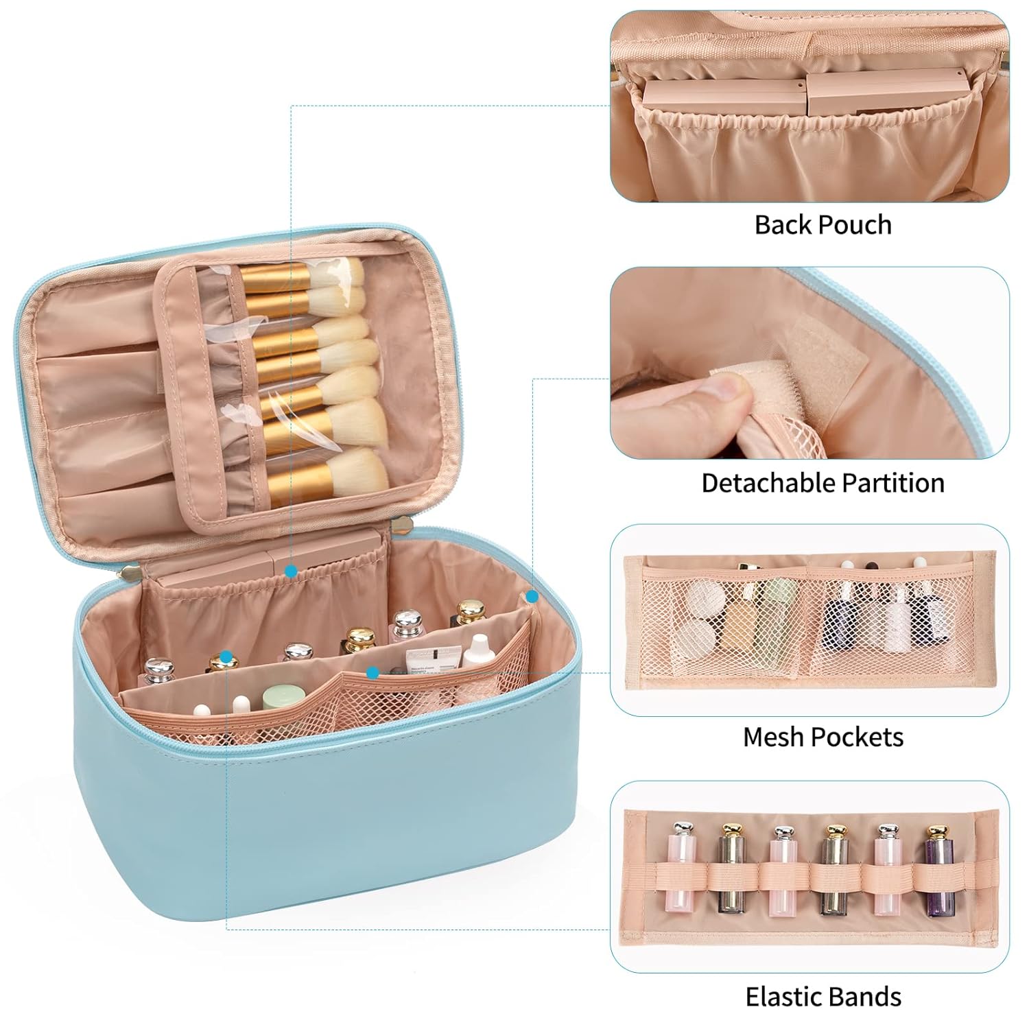 Organizador de Maquillaje Portátil con Divisores