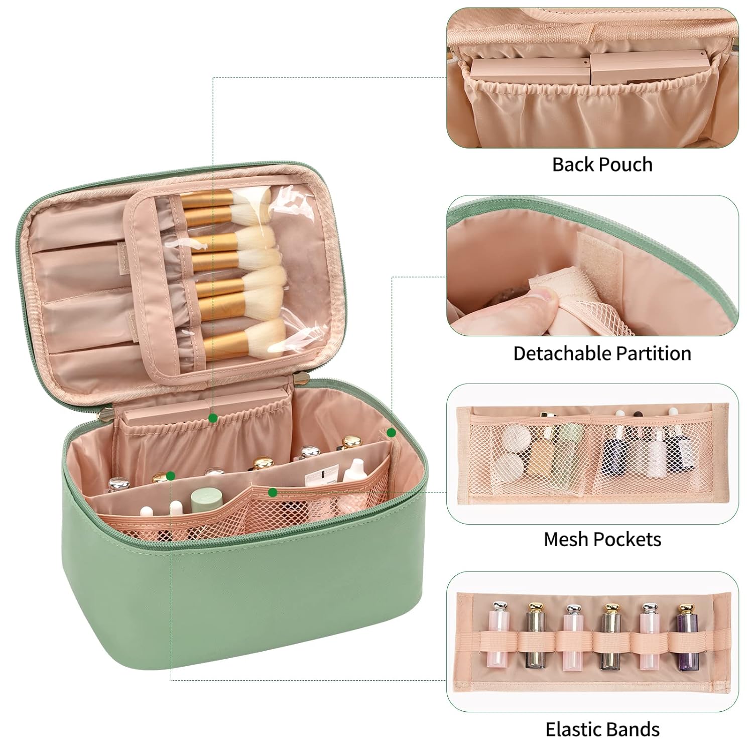 Organizador de Maquillaje Portátil con Divisores