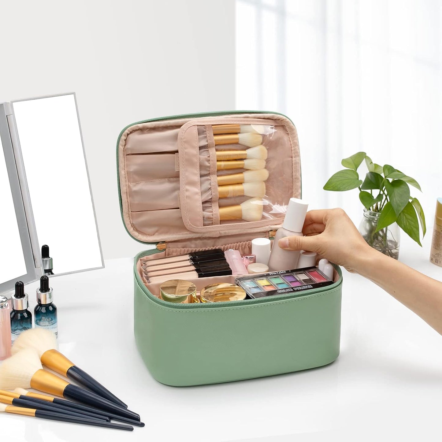 Organizador de Maquillaje Portátil con Divisores
