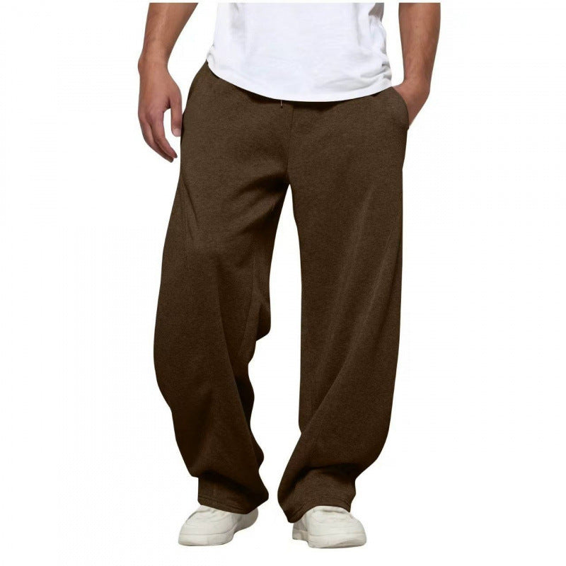 Pantalones de chándal holgados para hombre de corte casual y bolsillos prácticos