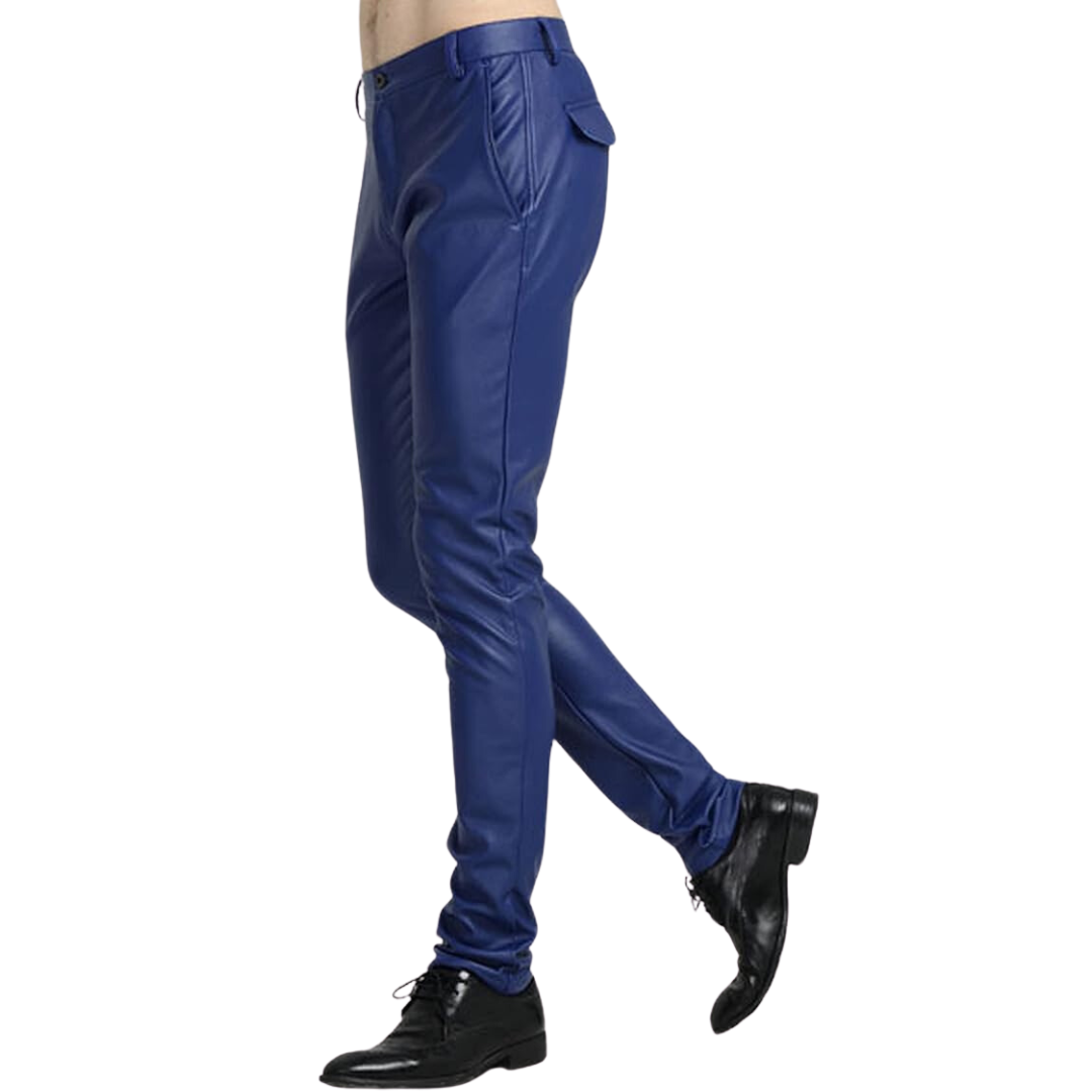 Pantalones de Cuero Sintético Ajustados para Hombre - Victor