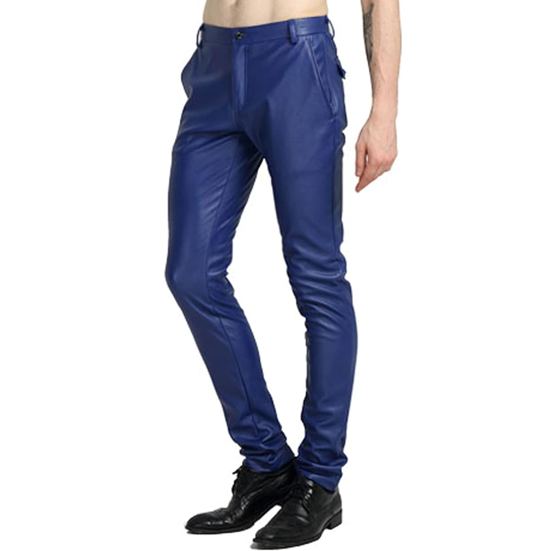 Pantalones de Cuero Sintético Ajustados para Hombre - Victor