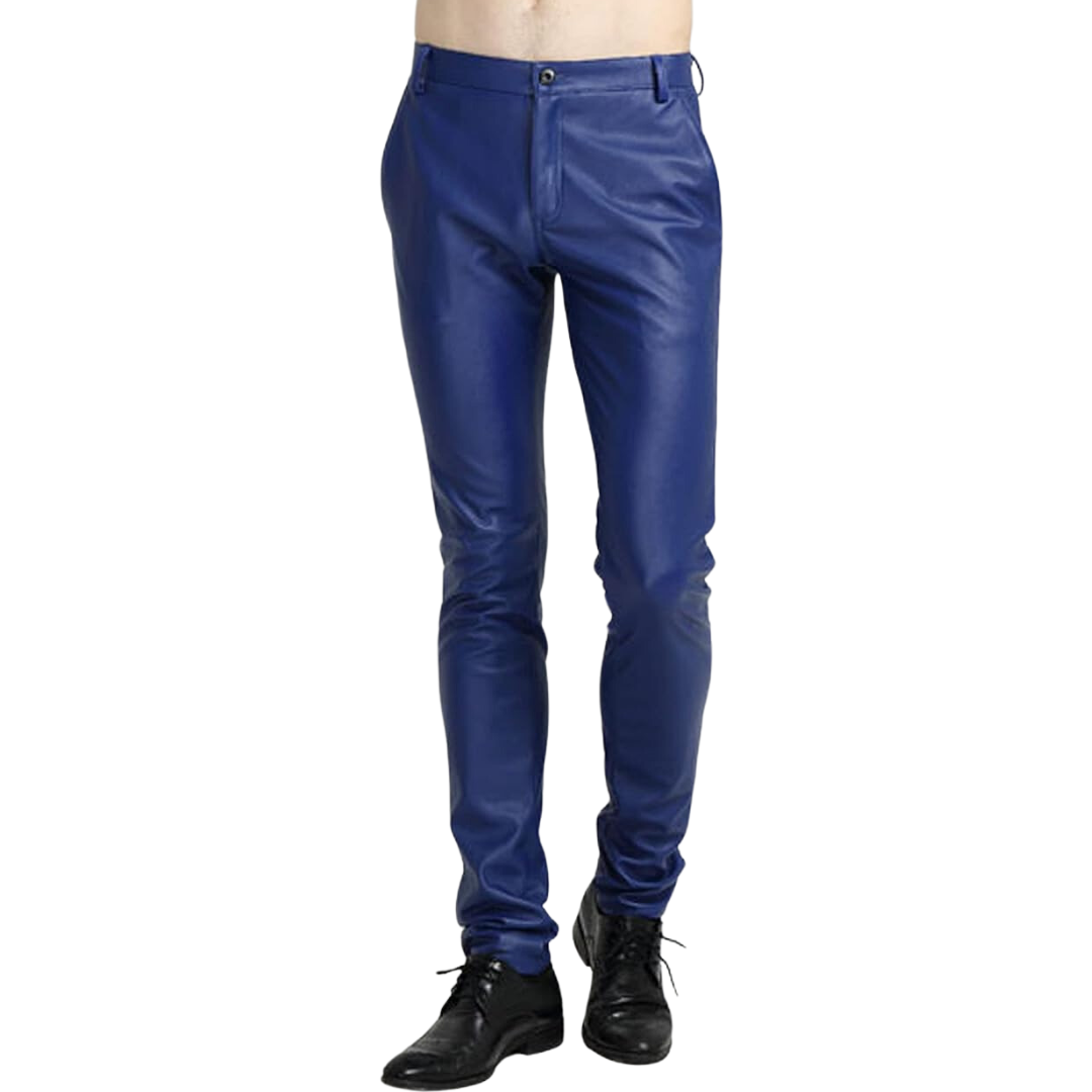 Pantalones de Cuero Sintético Ajustados para Hombre - Victor