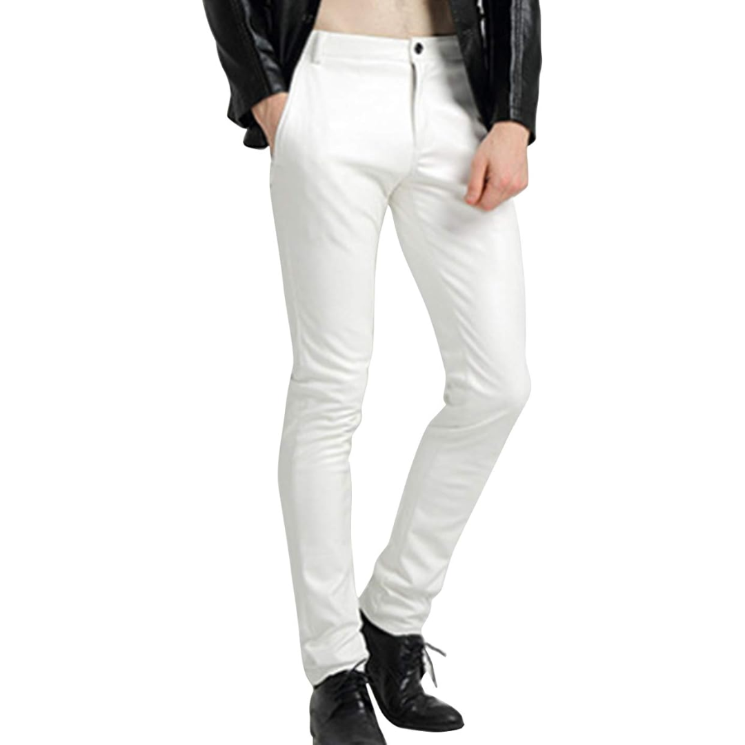 Pantalones de Cuero Sintético Ajustados para Hombre - Victor