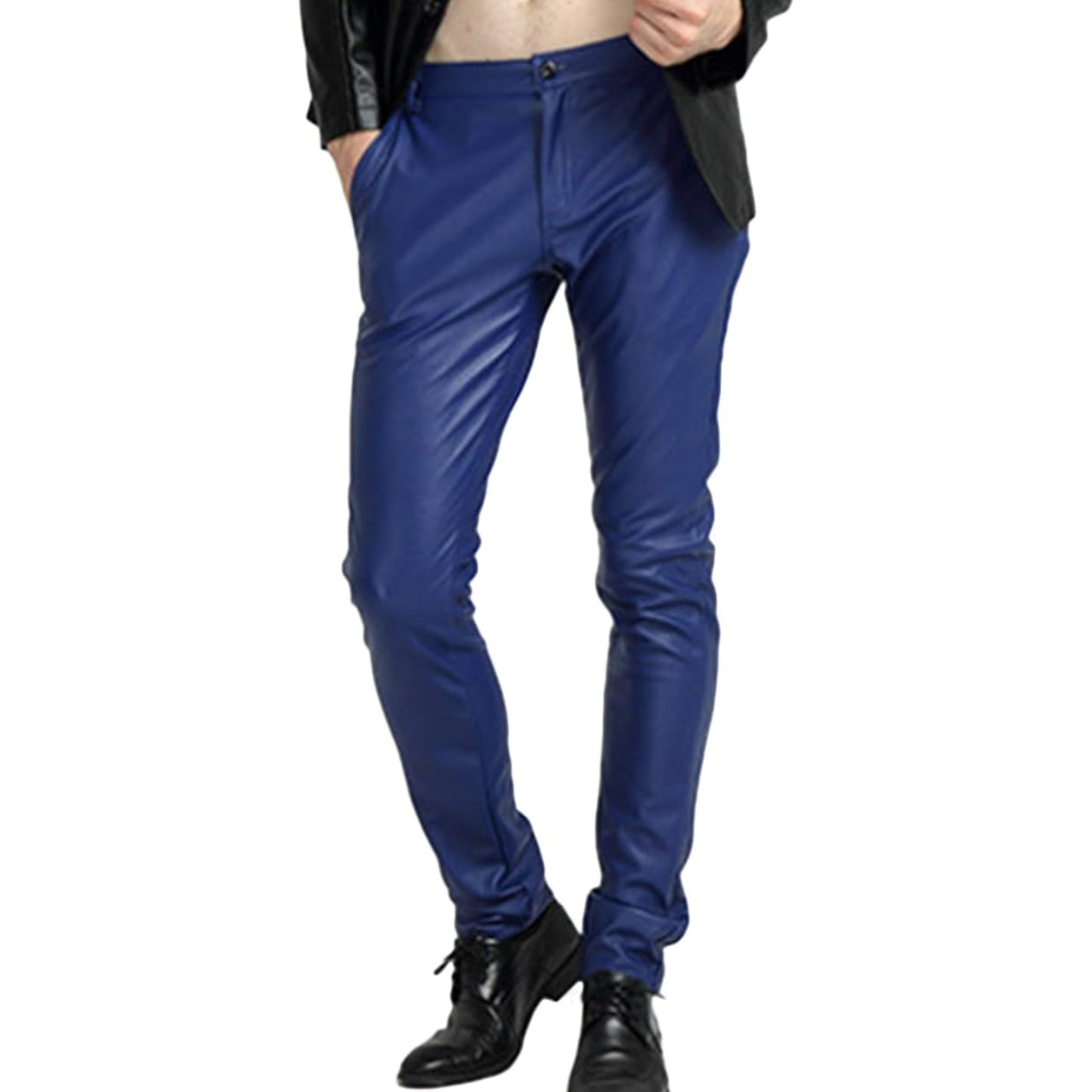 Pantalones de Cuero Sintético Ajustados para Hombre - Victor