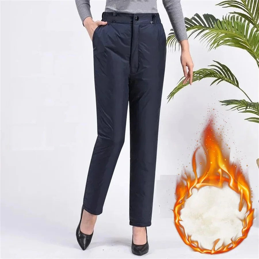 Pantalones de invierno de corte recto en tallas grandes