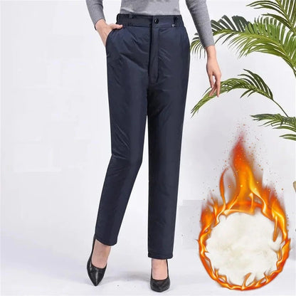 Pantalones de invierno de corte recto en tallas grandes