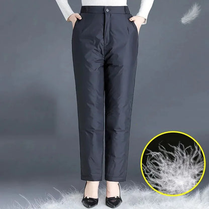 Pantalones de invierno de corte recto en tallas grandes