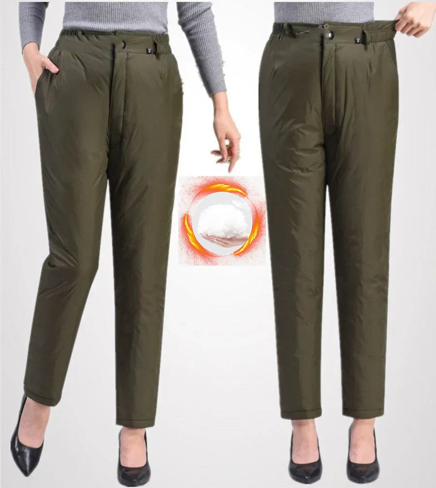 Pantalones de invierno de corte recto en tallas grandes