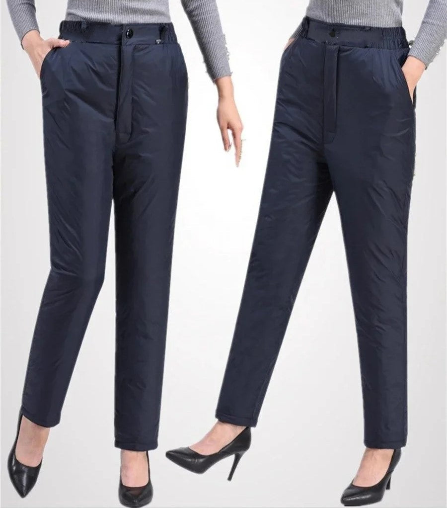 Pantalones de invierno de corte recto en tallas grandes