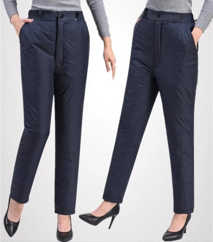 Pantalones de invierno de corte recto en tallas grandes
