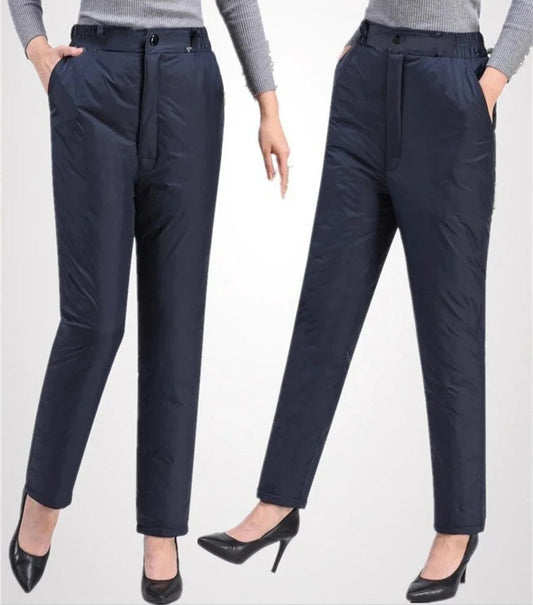 Pantalones de invierno de corte recto en tallas grandes