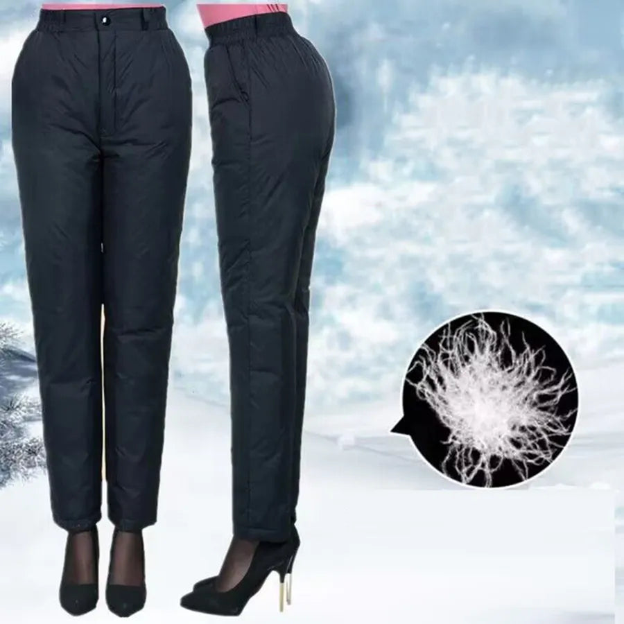 Pantalones de invierno de corte recto en tallas grandes