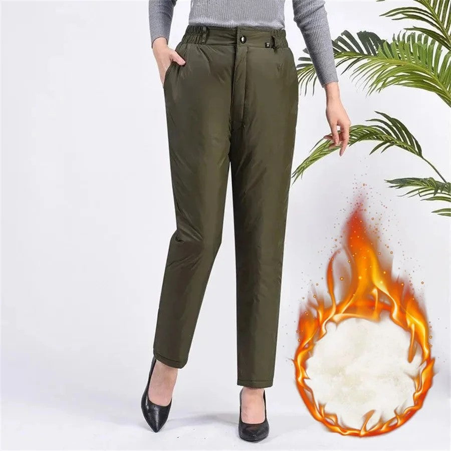 Pantalones de invierno de corte recto en tallas grandes