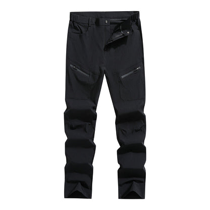 Pantalones de trekking ergonómicos y elásticos para hombre con bolsillos de cremallera oculta y rodillas preformadas