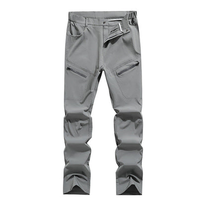 Pantalones de trekking ergonómicos y elásticos para hombre con bolsillos de cremallera oculta y rodillas preformadas