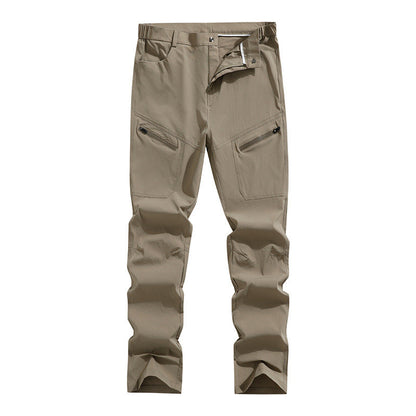 Pantalones de trekking ergonómicos y elásticos para hombre con bolsillos de cremallera oculta y rodillas preformadas