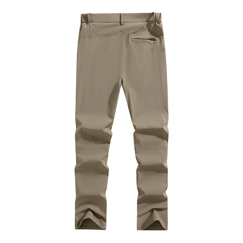 Pantalones de trekking ergonómicos y elásticos para hombre con bolsillos de cremallera oculta y rodillas preformadas