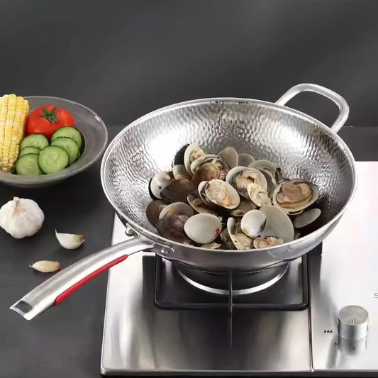 PANVION – Wok de Titanio Premium con Fondo Redondo para Cocinas de Inducción y Salteado Sin Esfuerzo