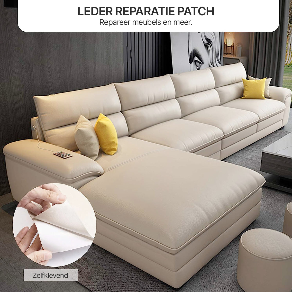 Parche de Reparación de Cuero PU Autoadhesivo - Impermeable y Fuerte