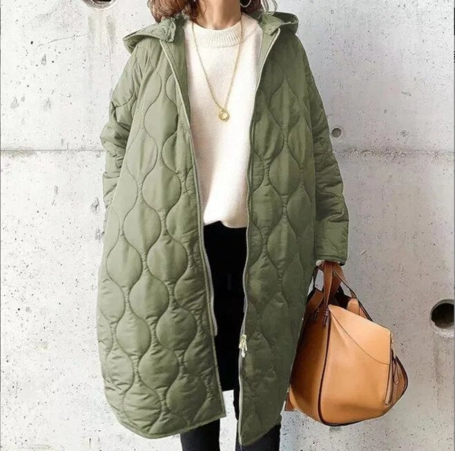 Parka de invierno con capucha para mujer