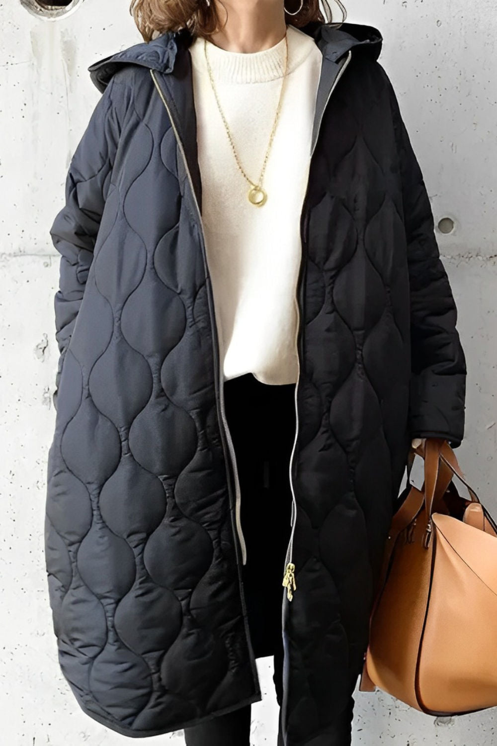 Parka de invierno con capucha para mujer