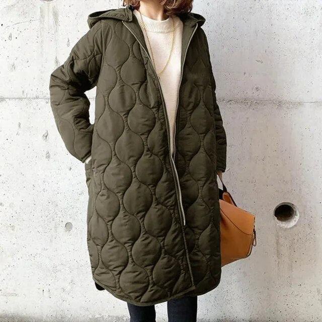 Parka de invierno con capucha para mujer