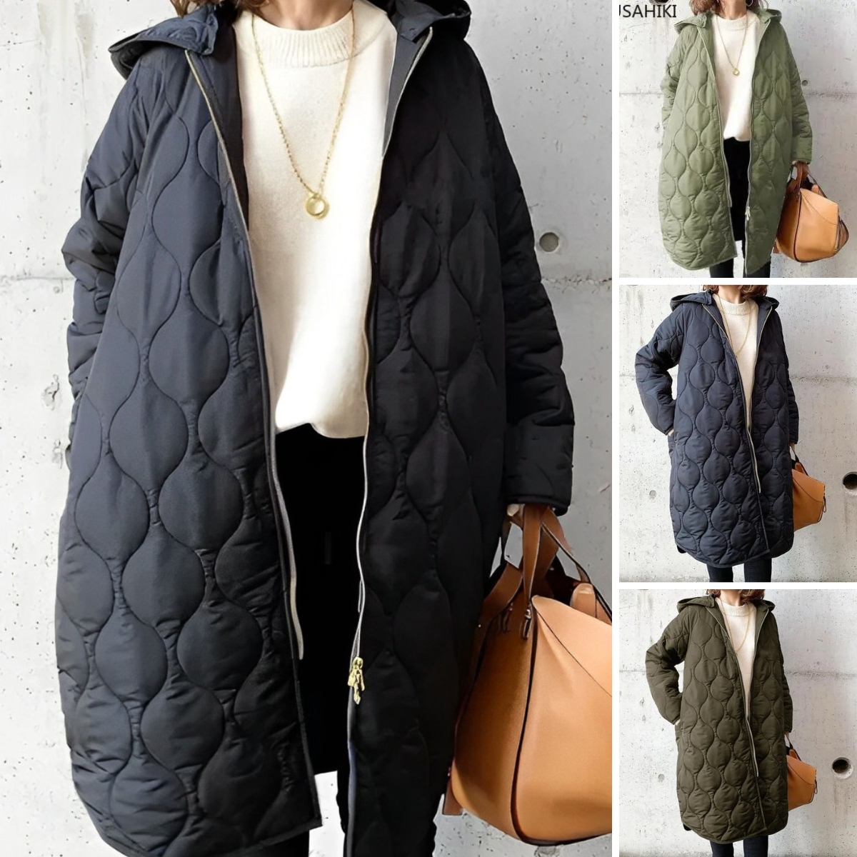 Parka de invierno con capucha para mujer