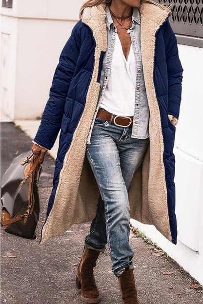 Parka de invierno reversible con capucha para mujer