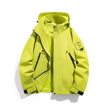 Parka funcional para hombre impermeable y resistente al viento con bolsillos con cremallera y capucha ajustable