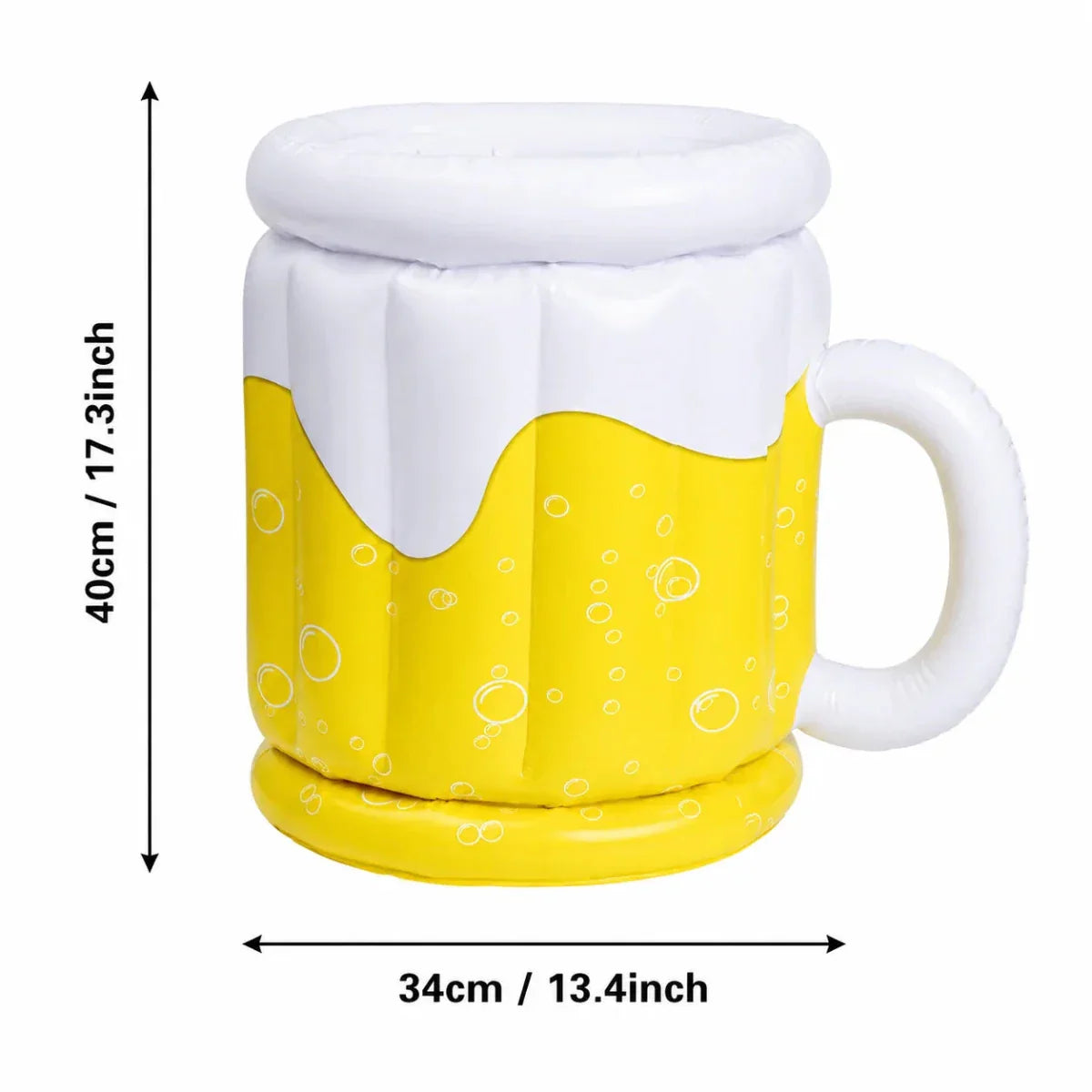 PARTYCHILL – Cubo de Hielo Inflable en Forma de Jarra de Cerveza para Bebidas Frías en Cualquier Fiesta