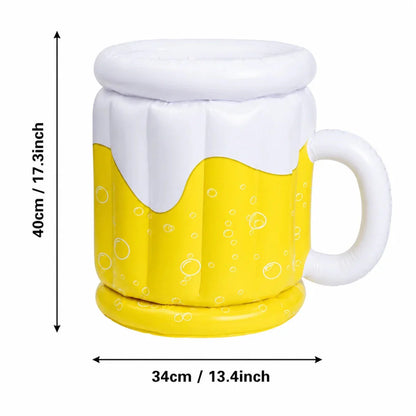 PARTYCHILL – Cubo de Hielo Inflable en Forma de Jarra de Cerveza para Bebidas Frías en Cualquier Fiesta