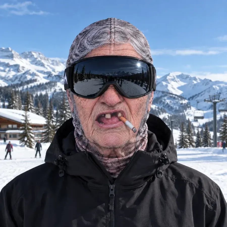 Pasamontañas con estampado de rostro realista – Máscara divertida de esquí y snowboard para aventuras en clima frío