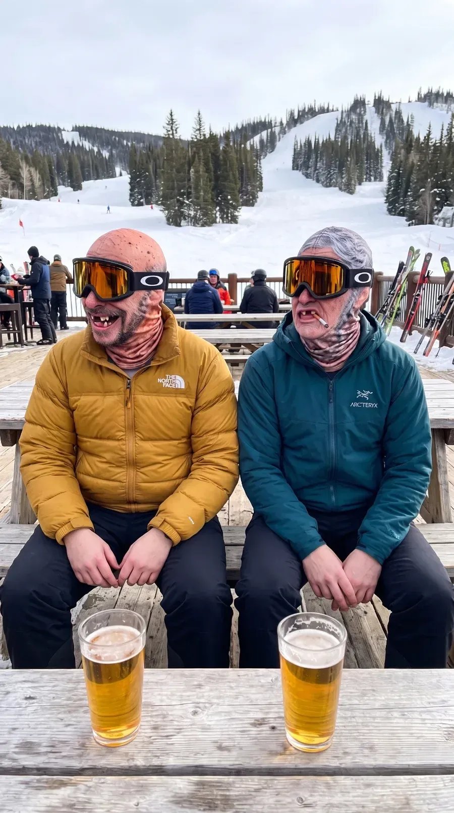 Pasamontañas con estampado de rostro realista – Máscara divertida de esquí y snowboard para aventuras en clima frío