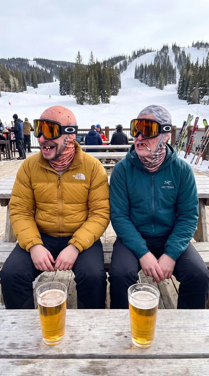 Pasamontañas con estampado de rostro realista – Máscara divertida de esquí y snowboard para aventuras en clima frío