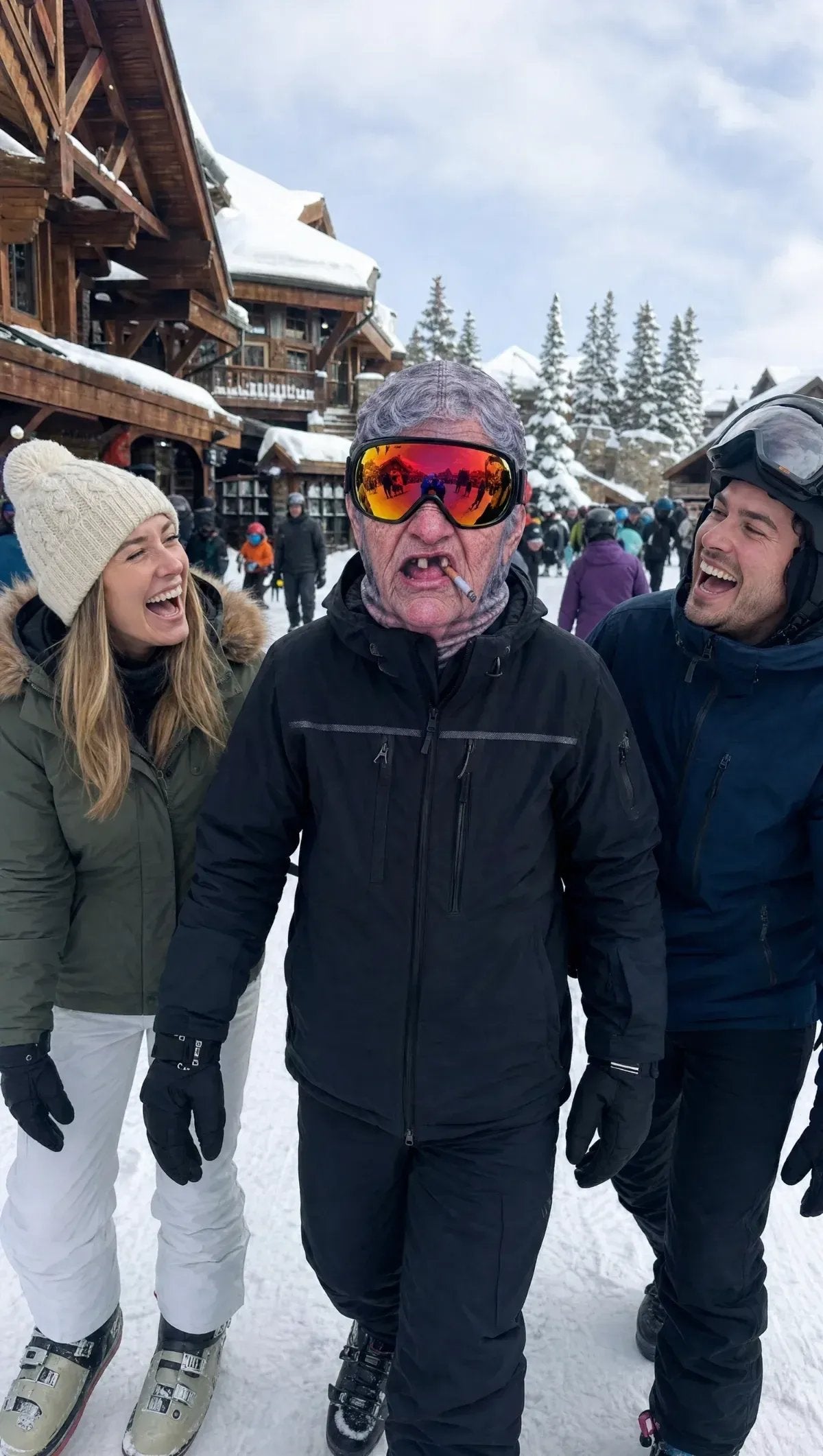 Pasamontañas con estampado de rostro realista – Máscara divertida de esquí y snowboard para aventuras en clima frío