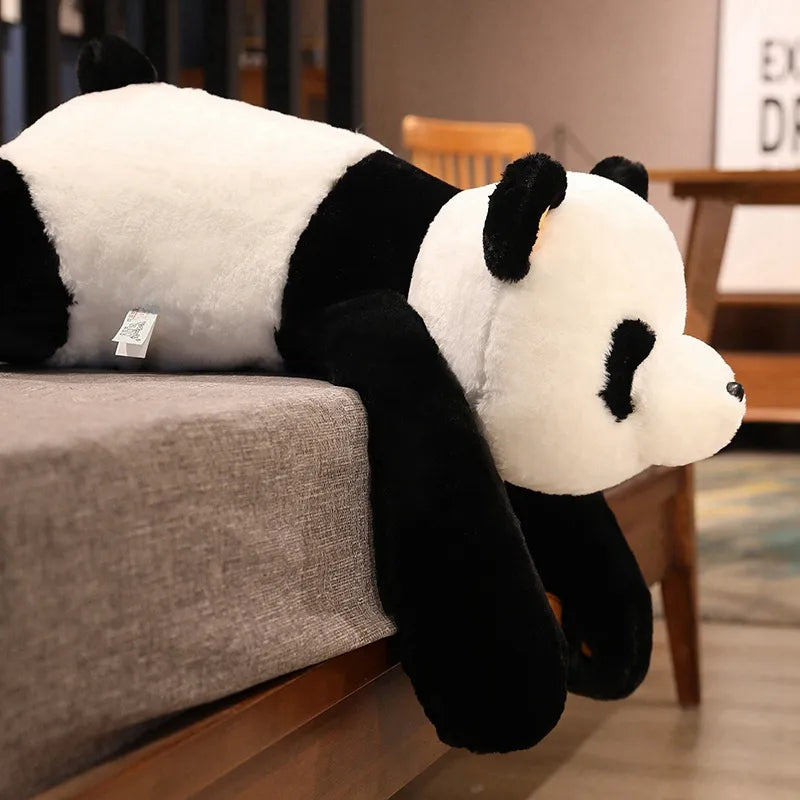 Peluche de panda gigante y perezoso, muñeco suave para máxima comodidad