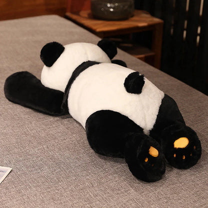 Peluche de panda gigante y perezoso, muñeco suave para máxima comodidad