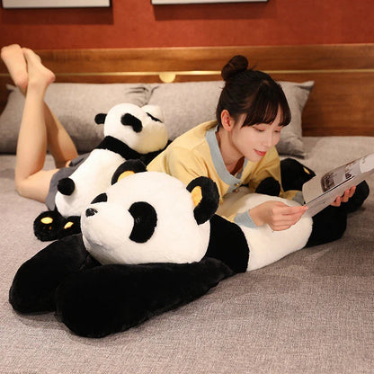 Peluche de panda gigante y perezoso, muñeco suave para máxima comodidad