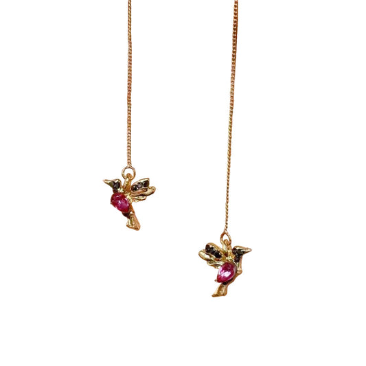 Pendientes de Rhinestone de Colibrí Elegantes