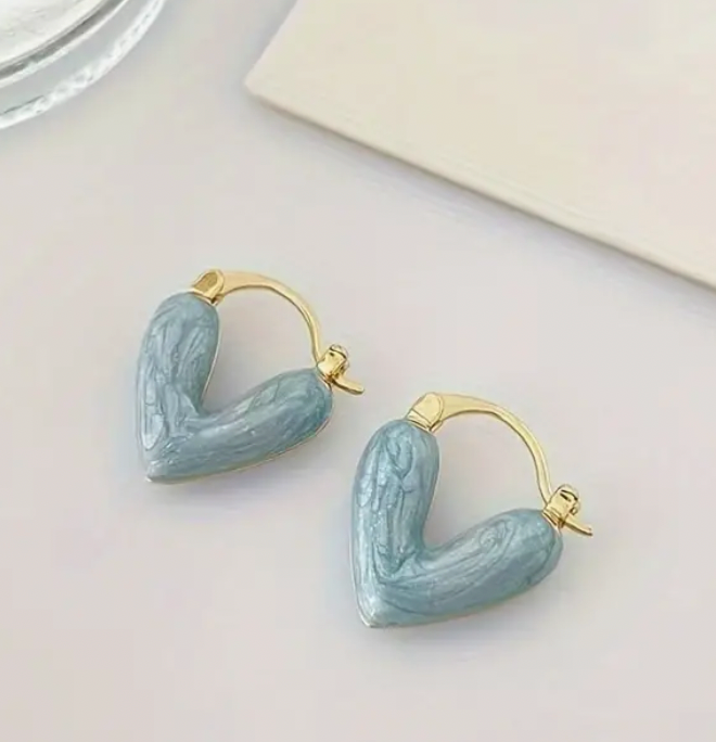 Pendientes Elegantes en Forma de Corazón